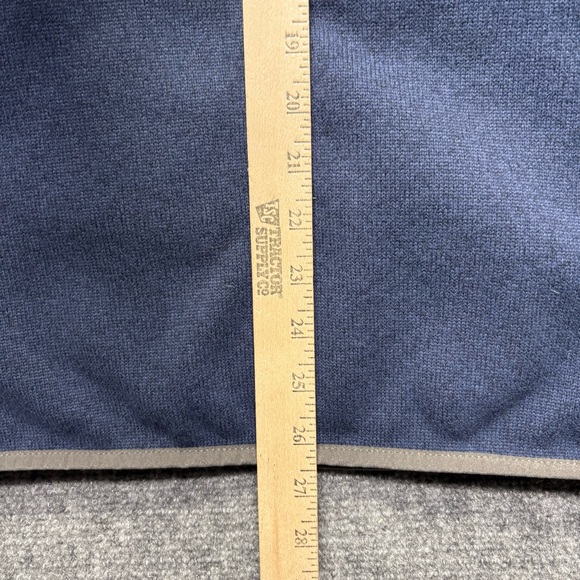 LL BEAN Sweater Mens L Reg Blue Fleece Pullover 1/4 Snap Slightly Fitted 298050 - Picture 6 of 7